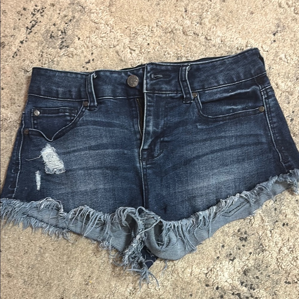 Denim Frayed Hem Women's Shorts